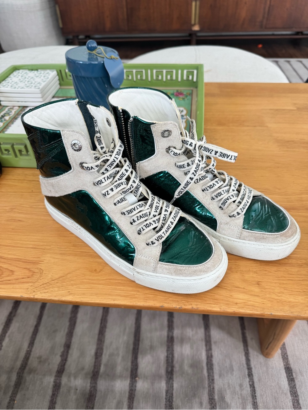 Zadig & Voltaire Zv1747 High Flash Wave Patent Sneakers
